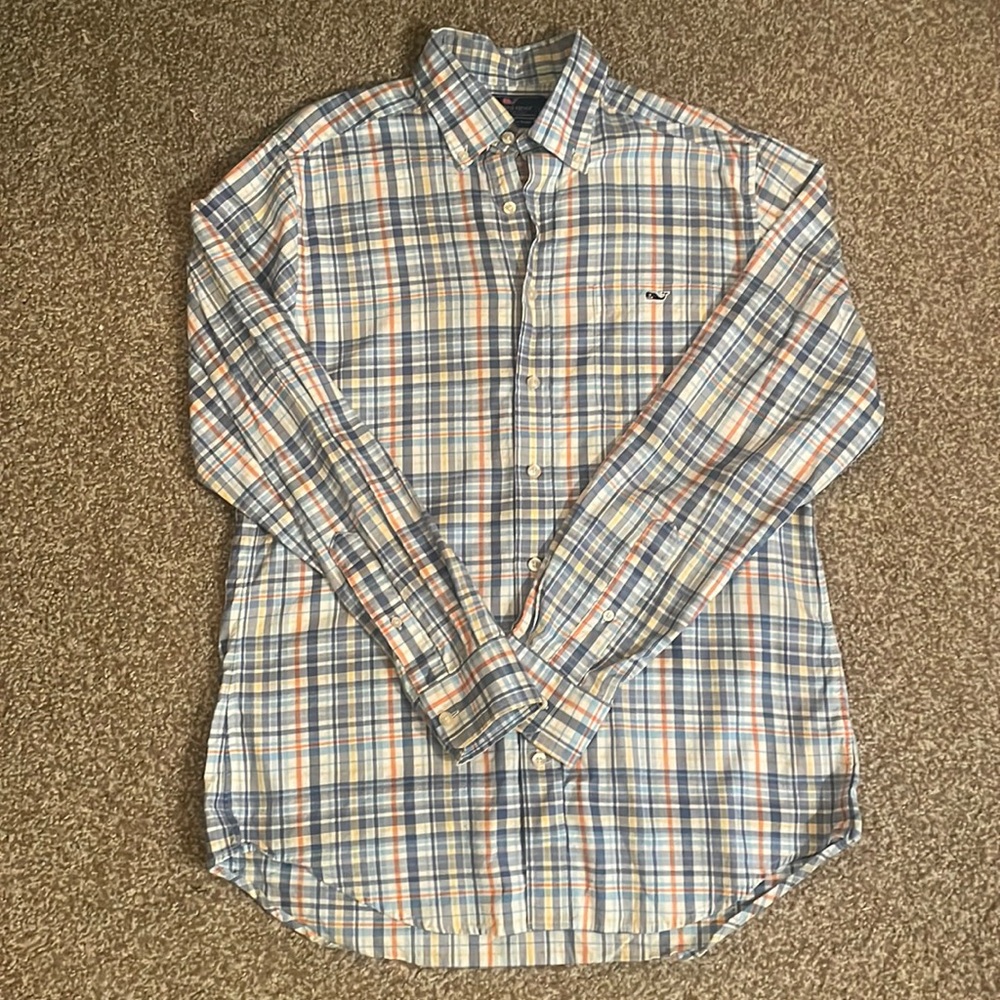 Vineyard Vines Men’s Multicolored Plaid Long Sleeve Button Down Shirt